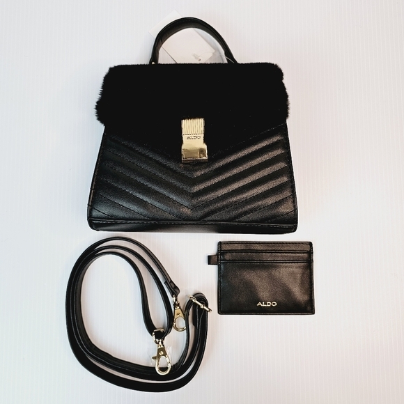 Aldo Black Crossbody and Handbag Purse with Cardholder NWT - Picture 1 of 13